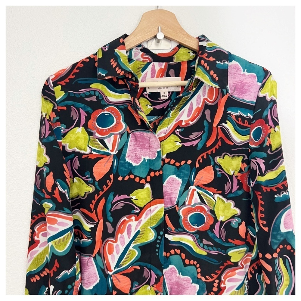 Philosophy Colorful Button Down Shirt Dress, Size Small - Picture 2 of 9